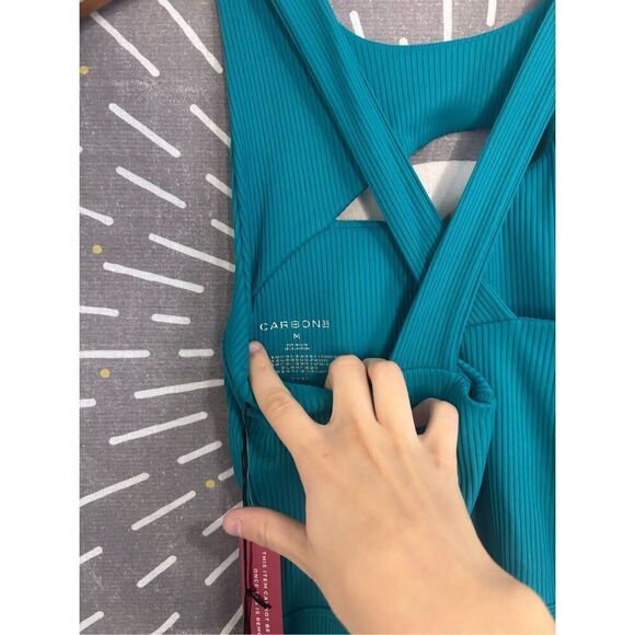 NWT Carbon38 Cut Out Short Ribbed One Piece - Picture 9 of 9